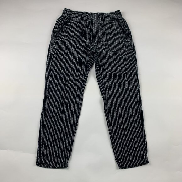 Old Navy Pants - Old Navy Black Printed Cotton Gauze Pull On Ankle Pant S